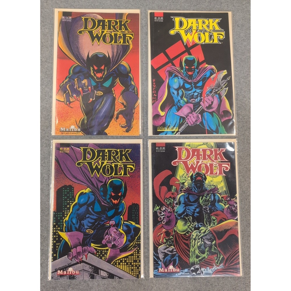 Dark Wolf Malibu Comics Issues 1 2 3 4 Set 1987 Butch Burcham Copper Age Lot - Picture 1 of 1